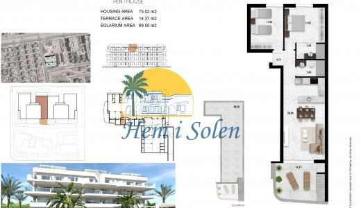 Nybyggd - Takvåning -
Orihuela Costa - Lomas de Cabo Roig