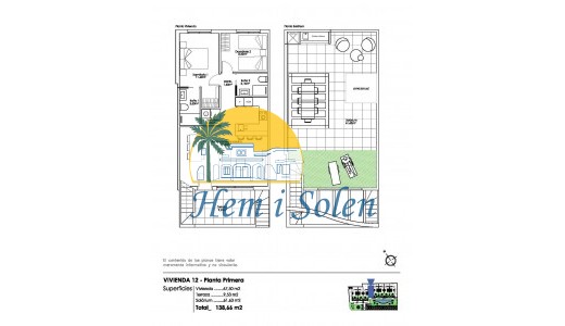 New Build - Top Floor Bungalow -
Pilar de la Horadada - Parque Ramon eugenio Escudero